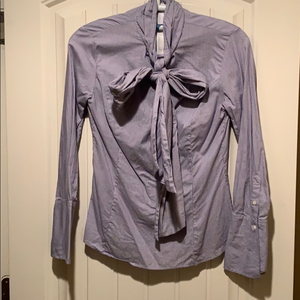 Blue and white striped shirt